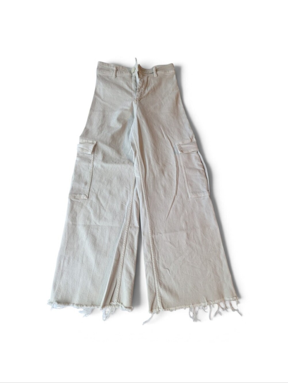 Zara Wide-Leg Cargo Pants in Light Tan 6